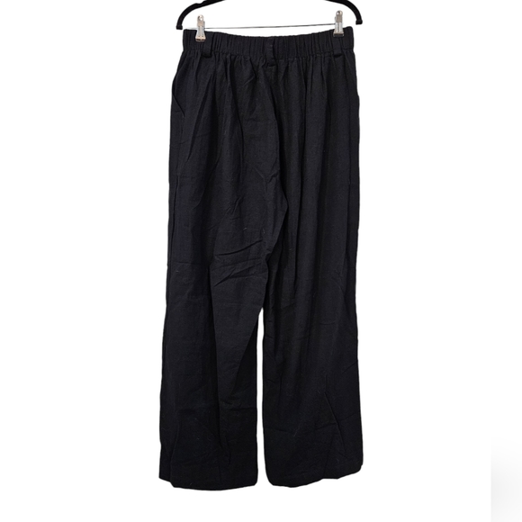 Halara High Waisted Plicated Side Pocket Wide Leg Flowy Solid Palazzo Pants - Picture 8 of 9